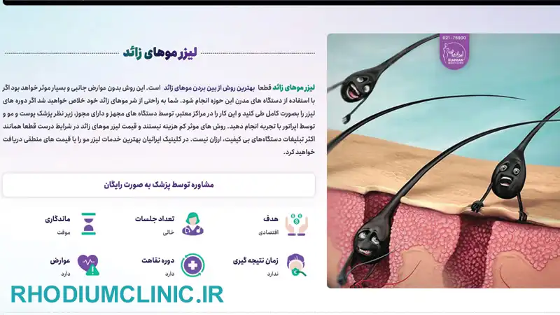 ایرانیان یکی از بهترین مراکز لیزر موهای زائد در تهران