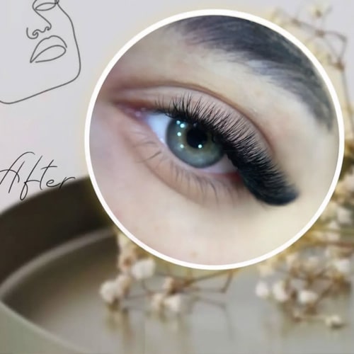 نمونه کار اکستنشن مژه سالن مرجان لطفی