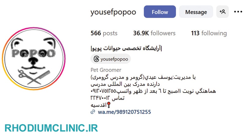 آرایشگاه تخصصی حیوانات پوپو در تهران